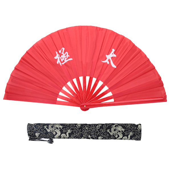 Elegant hopfällbar handfläkt för Kung Fu Tai Chi, lättviktig hållbar bamburam & polyesteryta, idealisk för scenframträdanden dansrutiner kylning