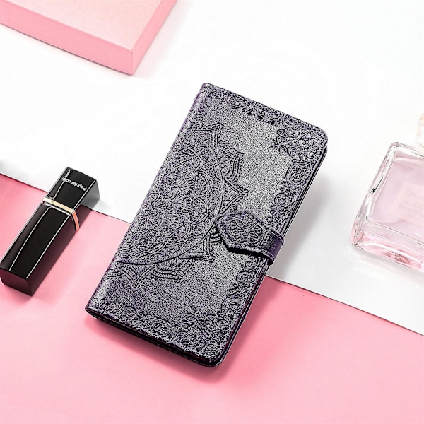 Nytt fodral kompatibelt med Huawei P30 Pro Cover Läder Plånboksfodral Präglad Mandala Magnetiskt Flip-skydd Stöttåligt - Violett