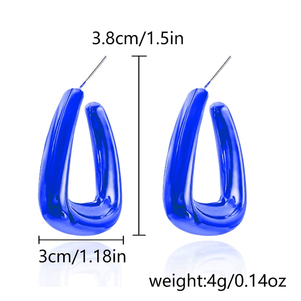 Statementörhängen i harts, färgglada kupolformade creoler för kvinnor, färgglad geometri Blue