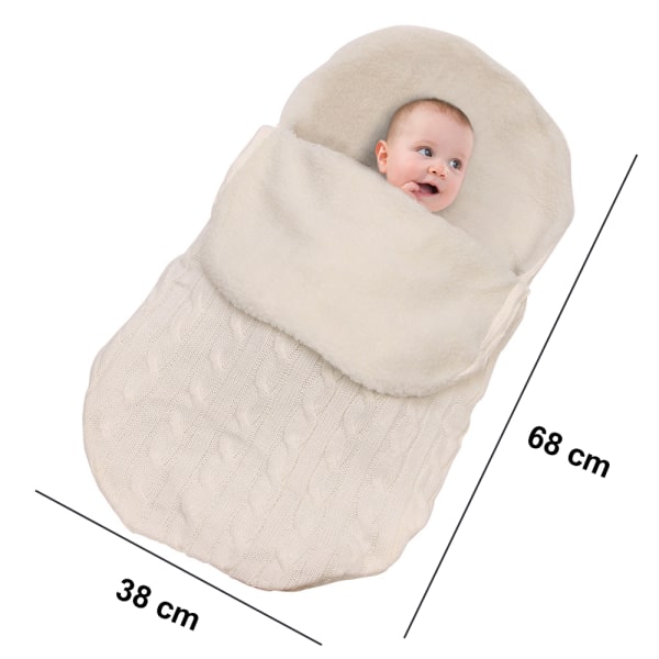 1 st Nyfödd baby , stickad varm fleecefilt Swaddle sovfoliepåse Säckvagn Unisex Baby till baby