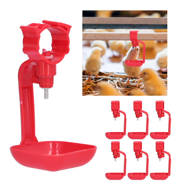 Drickfontän för Kycklingar, Färskt Vatten, Automatisk Vattenautomat Säkerställer Ren Tillförsel För Fjäderfäfarmer Med Mera, 20-pack, Röd, Portabel Och Rostfri