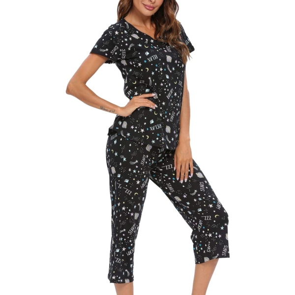 Pyjamaskollektion Dam kortärmade top quarter byxor Bekväm pyjamas casual lounge set pyjamas