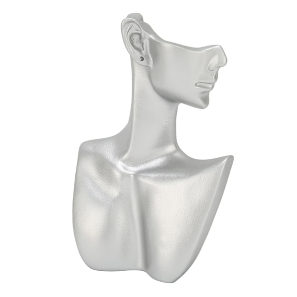 Smyckesdisplay Mannekäng Harts Silver Högglansig Multifunktionell Heminredning Örhängesdisplay Byst för Halsband M