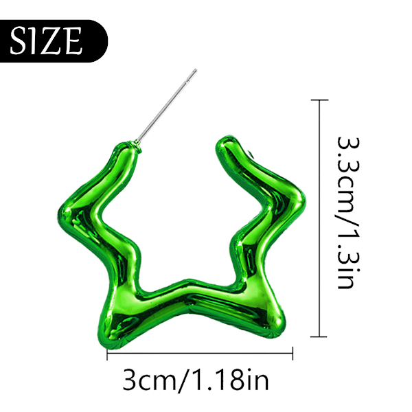 Statementörhängen i harts, färgglada kupolformade creoler för kvinnor, färgglad geometri Style 3