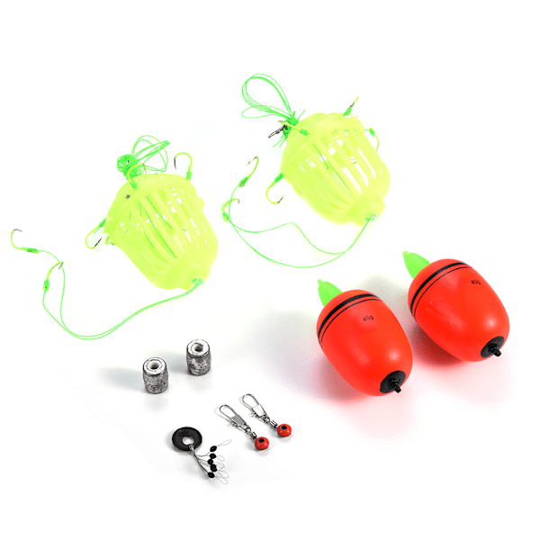 Fiske Explosion Metod Bete Matare Flöte Krok Space Bean Tackles Kit Tillbehör (10#)