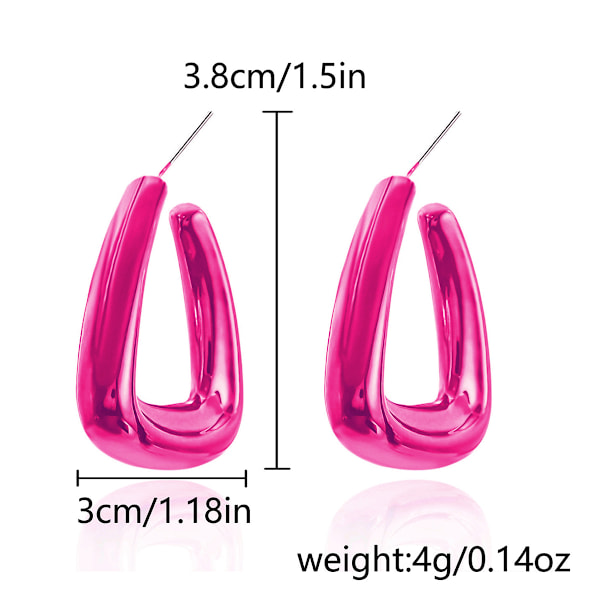 Statementörhängen i harts, färgglada kupolformade creoler för kvinnor, färgglad geometri Rose