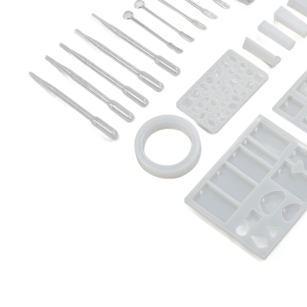 DIY Smyckestillverkningsformar Återanvändbara Mjuka Hållbara Slätare DIY Resinformar Kit för Hängsmycketillverkning