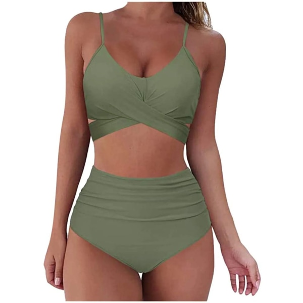 Bikini Damen Set Push Up Crossover Grün S