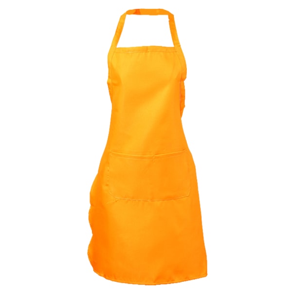 Bomull Justerbart Haklapp Förkläde Matlagning Köksförkläden-orange färg