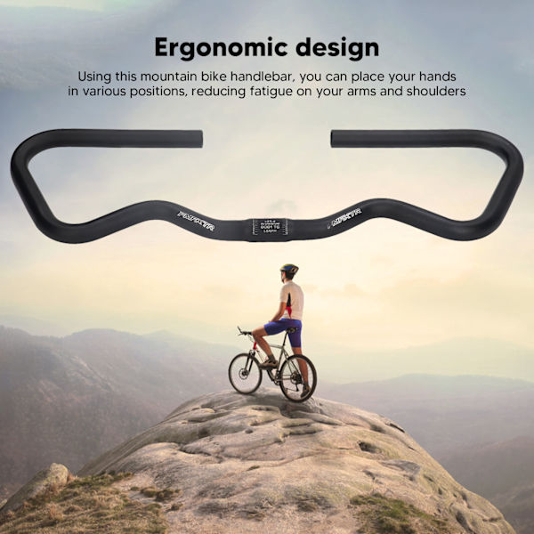 Butterfly-styre, mountainbiketillbehör med ergonomisk design för långdistanscykling, aluminiumlegeringskonstruktion säkerställer hållbarhet och