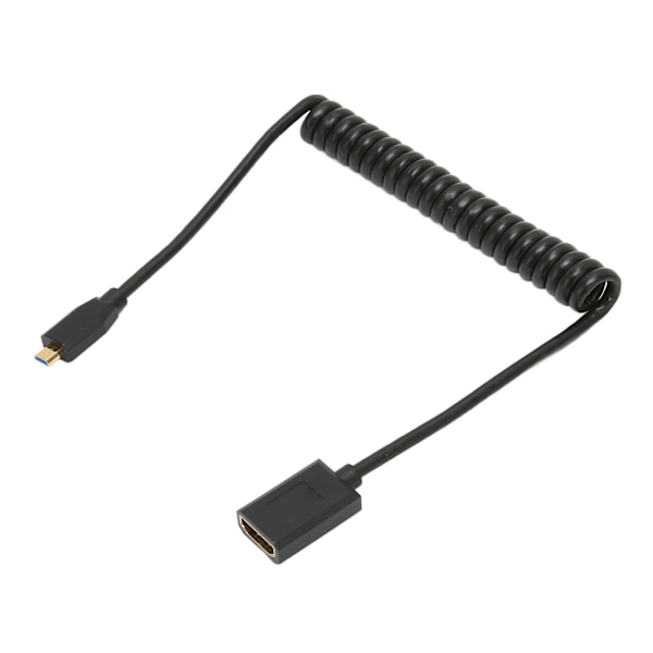 HD Multimedia Interface-kabel Micro till Hona 8K 60Hz 48Gbps Spiral Videoadapterkabel för Surfplatta TV Kamera