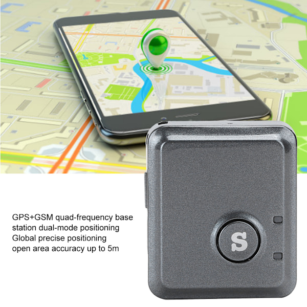 V8S GPS Positionering Inbrottslarm ABS Svart Mikropositionerare Mini Spårningslokaliserare Svart