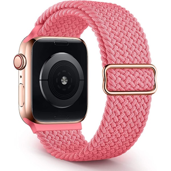 Polyestergarn Filament Flätad Solo Loop, Kompatibel med Apple Watch 38/40/41mm Serie 5, Enkel Installation och Borttagning Elastiskt Nylonarmband,