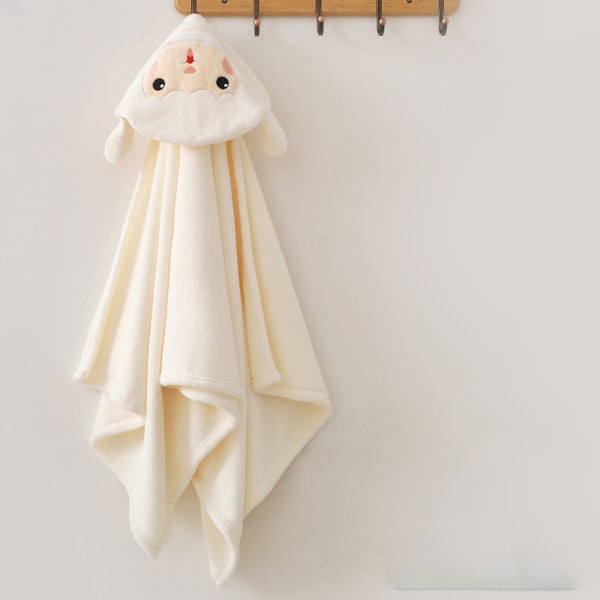 Badlakan med huva för toddler Ultramjuk handduk-vit-140*70cm