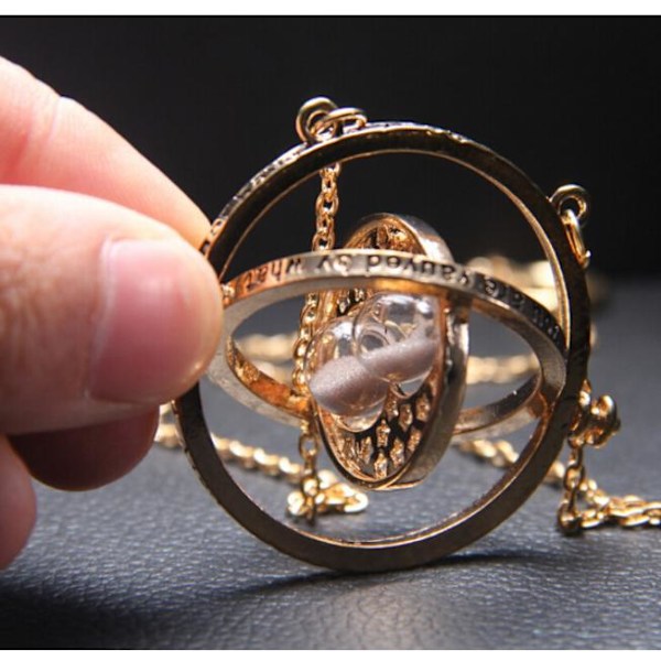 Harry Potter Time Turner Halsband Hermiones Vit Sand goldplated gold