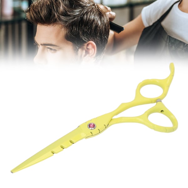 15 cm Rostfria Saxar Skägg Frisörsax Trimsax Klippare för Hemmasalong Barberare Gul