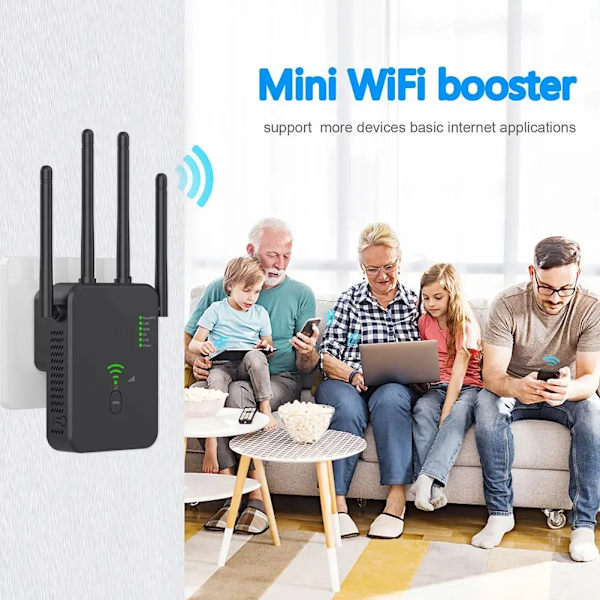 1200Mbps Trådlös WiFi Repeater WIFI Range Extender WiFi Signal Booster 5G 2.4G Dual-band Nätverksförstärkare WiFi Router 2.4G 5.8G 1200Mbps EU