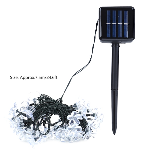 Miljövänlig Solcells Trädgårdsdekor, IP65 Vattentäta Solcells LED Slingor för Uteplats Trädgård, Utomhus Dekorativa Blomsterlampor med Multiläges LED