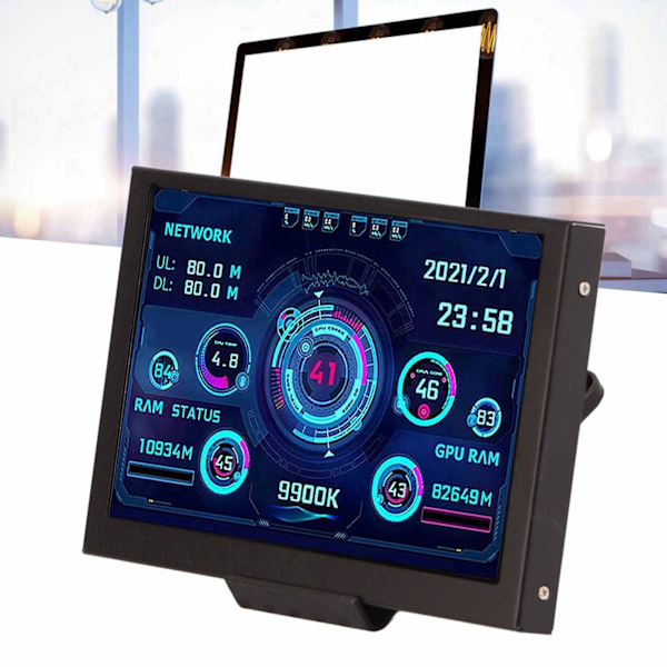 Datortemperaturmätare 5 tums IPS-skärm Flera teman USB C-anslutning PC CPU-datormonitor för PC CPU GPU RAM