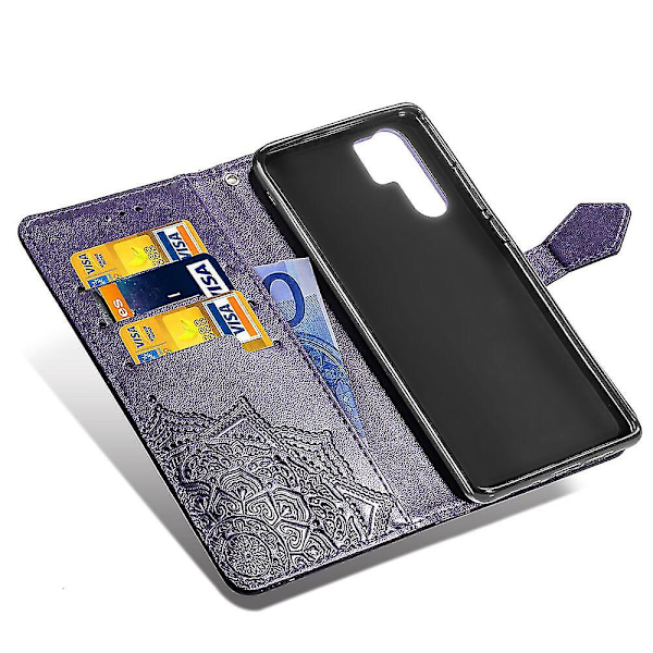 Nytt fodral kompatibelt med Huawei P30 Pro Cover Läder Plånboksfodral Präglad Mandala Magnetiskt Flip-skydd Stöttåligt - Violett