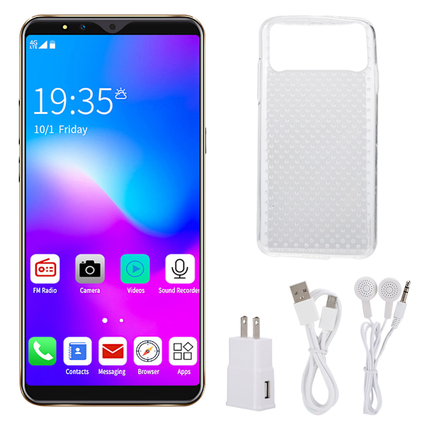 S10+ 5.0 Tum HD-Skärm 4000mAh Lång Standby Stilren 3G Mobiltelefon Guld 100-240V (US)