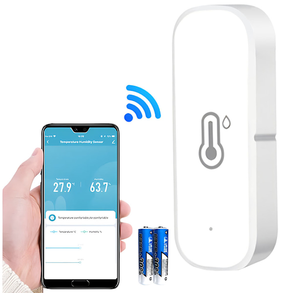 Trådlös Hygrometer Termometer för Apple HomeKit, Temperatur- och Fuktighetssensor med Historisk Dataövervakning, Stöder Siri för Röststyrning