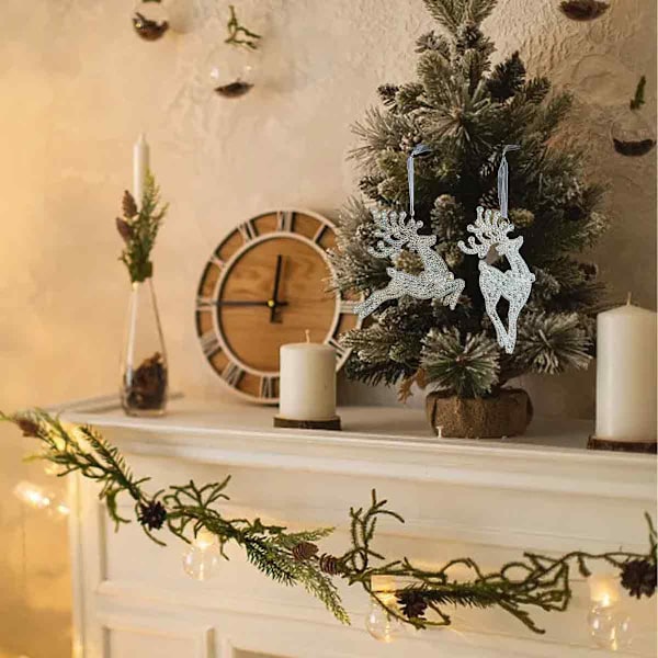 Julgransdekorationer Hängande Juldekorationer Handblåsta Konstprydnader med Rep för Jul Julfest Hemdekorationer Style 4