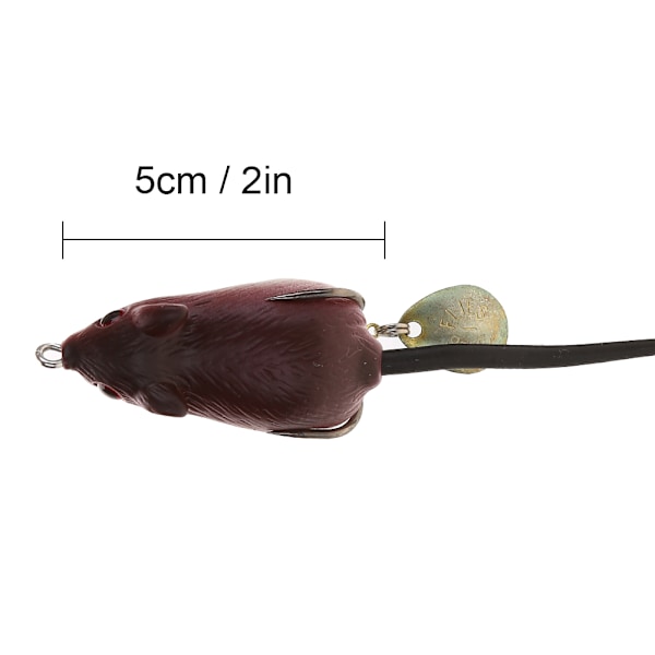 Konstgjort bete Musformad Råtta Hårda Fiskedrag Dubbla Krokar Tillbehör (B)
