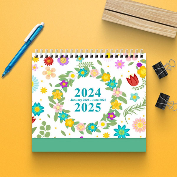 2024 Skrivbordskalender Stående Flip Desktop Kalender 2024, Januari Style1 KLB