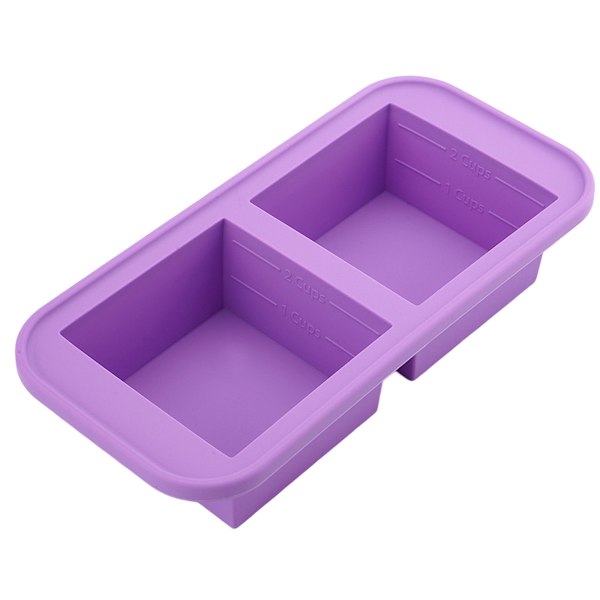 Silikonformar för Frys med Lock - Enkel Matlådeförberedelse - Silikonbrickor för Frys med Lock för Mat, Buljonger och Mer, Silikonformar för Frys av Soppa Style 1