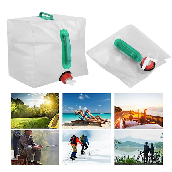 Multifunktionell Vikbar 20L Transparent Vattenbehållare Hink för Utomhusfiske Camping