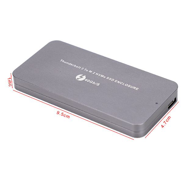 Thunderbolt 3 Type-C till NVME SSD-kapsling M.2 Gränssnitt Mobil Hårddiskbox
