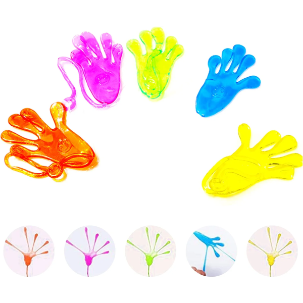 40 stycken Sticky Hands färgglada klibbiga händer, födelsedagspresenter för pojkar och flickor, festfavoriter