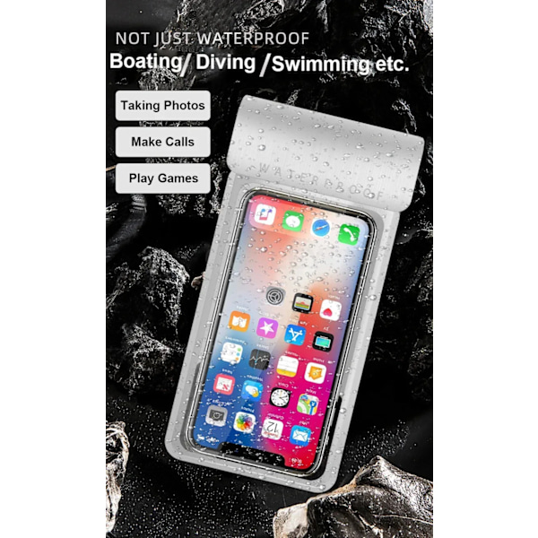 IPX8 Universal Vattentätt Fodral för iPhone 13 Vattentätt Fodral för iPhone 13 14 15 Plus 12 16 Mini Undervatten Mobilskydd Black L Black L