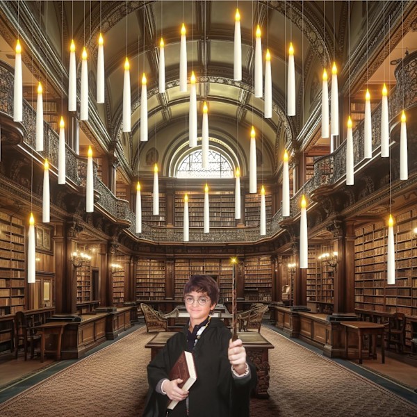 Harry Potter Flygande Ljus, 20 St, Elektriska LED, Fjärrkontroll & Timer, för Halloween, Fest, Dekoration /