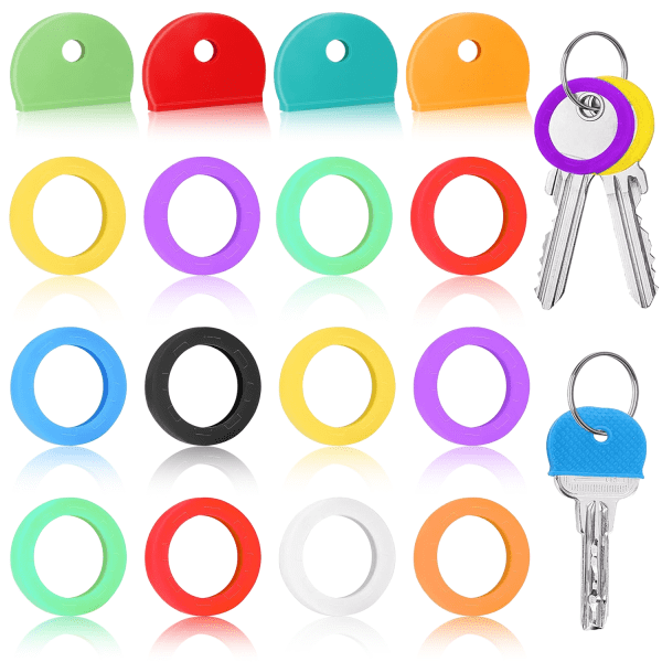 16 st Key Cap Set, färgglada nyckellås, flexibelt nyckelskydd, för enkel identifiering av dörrnyckel