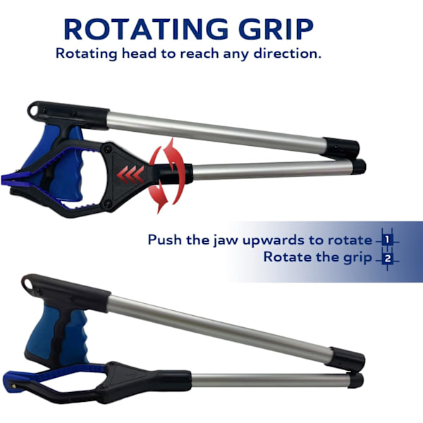 Fällbar Sophämtare Lång Arm Skräpplockare med Magnetisk Spets, Ergonomiskt Handtag med Roterande Huvud - Grabber Stick Sophämtare - Halksäker