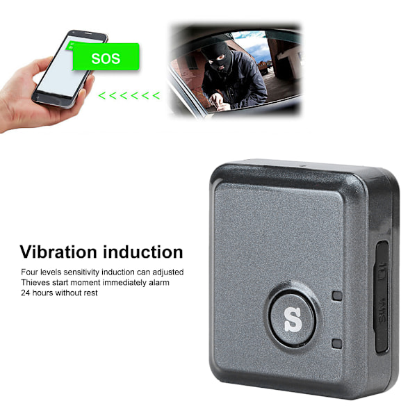 V8S GPS Positionering Inbrottslarm ABS Svart Mikropositionerare Mini Spårningslokaliserare Svart