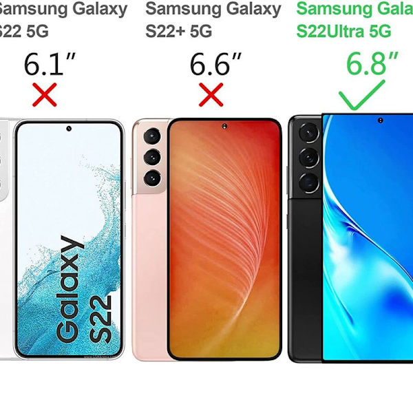 Mobiltelefonfodral kompatibelt med Samsung Galaxy S22 Ultra-fodral, kameraskydd med