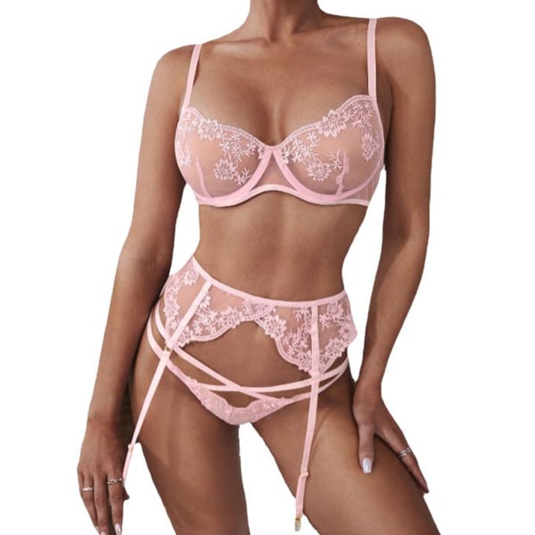 Kvinnor Spets BH Underkläder Set Justerbara Underkläder Assorted L