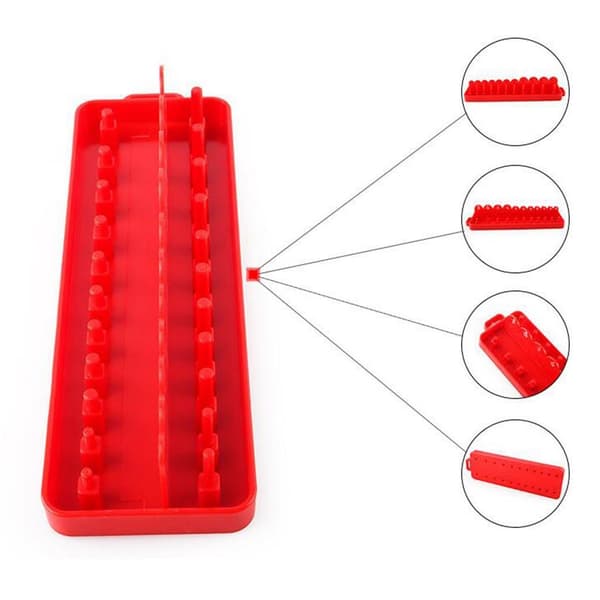 1/2 Socket Organizer Hållare Rack Sleeve Förvaringsfäste Verktygslåda Red Imperial S 1Set