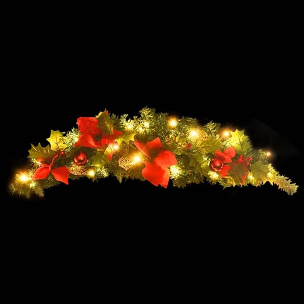 vidaXL Julebue med LED grøn 90 cm PVC green
