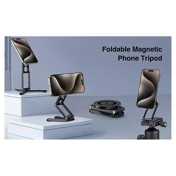 Sammenleggbart magnetisk stativ telefonholder for smarttelefon, bordholder for 15 14 13 12 magnetstativ