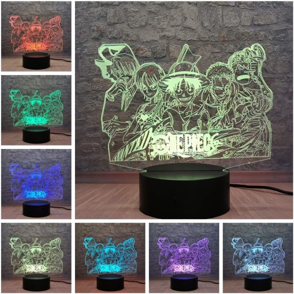 Luffy 5 huvudpersoner Night Light Monkey D. Luffy Roronoa Zor