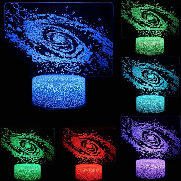 3D Illusion Univers Stjerner Natlampe 16 Farveændringer