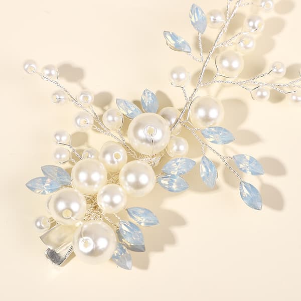 Hårklämmor för bröllopspärlor（2PCS）- Rhinestone-håraccessoarer för brudkvinnor (guld)