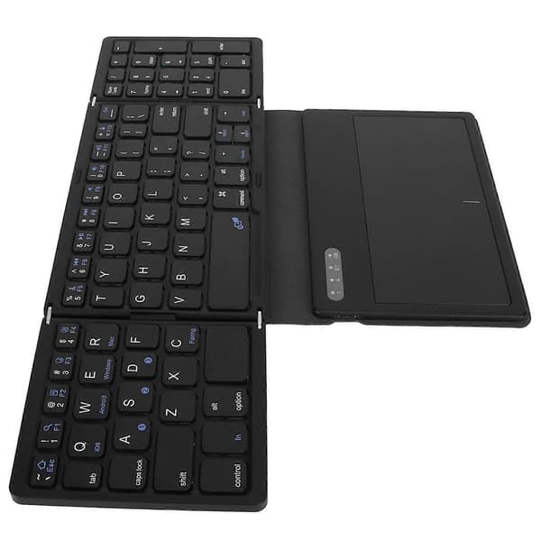 Foldbar Bluetooth Tastatur Lav Latency Bluetooth 5.1 Fuldstørrelse Tastatur med Stor Touchpad til IOS til Android til Windows
