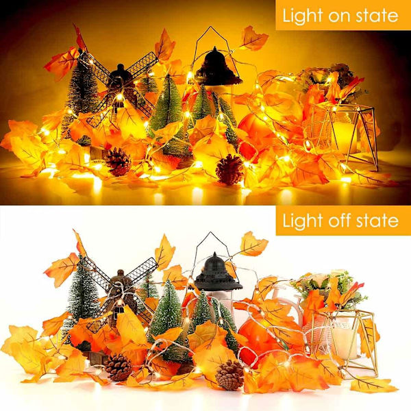 [2Pack] Höstdekor för Thanksgiving-dekorationer Ljus höst