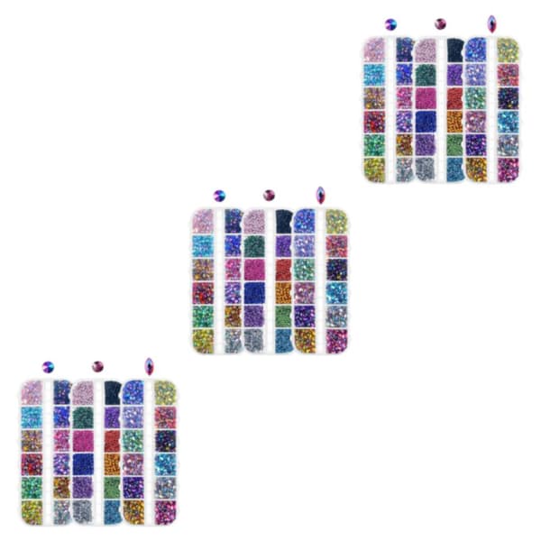 1/2/3/5 3-sett Tidløs Klassisk Neglekunst Strass Med Medium 3PCS