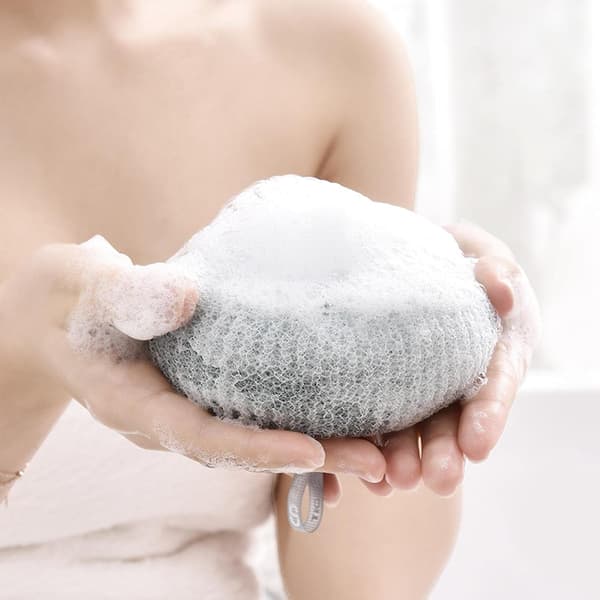 3 stk. Badesvampe, Body Scrubber Loofah Shower Puff, Rich Bubble